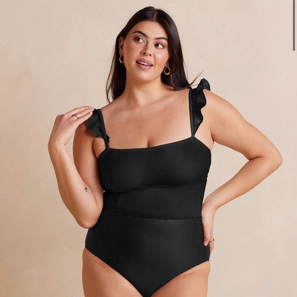 summersalt Other - summersalt Black Ruffle-Strap One-Piece Swimsuit
